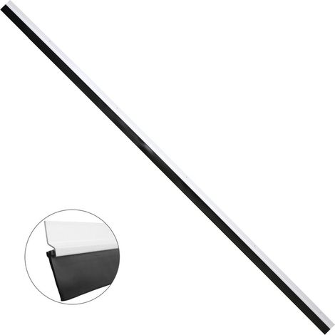 Cale-courant d'air en aluminium blanc pour porte de garage avec joint en caoutchouc, 2,5 m. Brosse de porte de garage discrète.