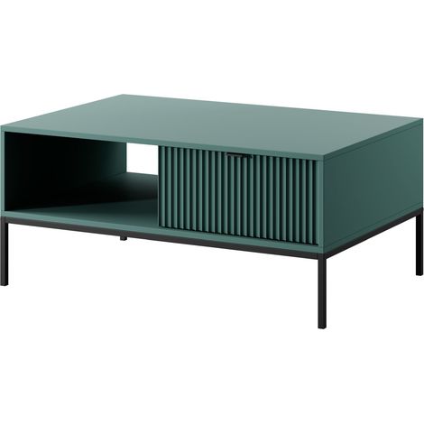 Selsey Vellore – Couchtisch mit Schublade und schwarzem Gestell, Grün, 104 x 68 cm