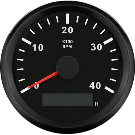 Tacómetro impermeable de 85 mm 9-32 V – Contador de RPM 0-4000 con retroiluminación roja – Compatible con motores diésel y de gasolina (1/5)