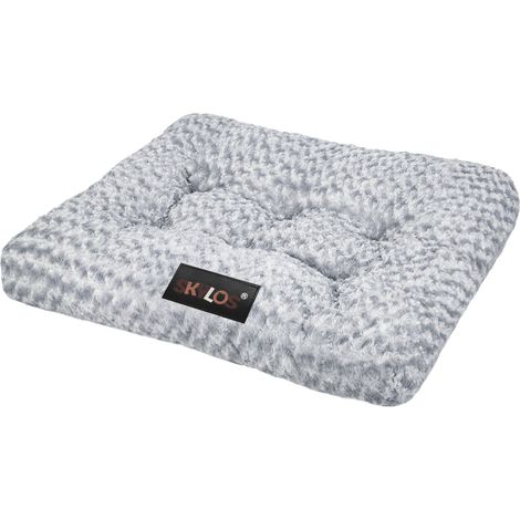 SKYLOS Small Dog Bed Soft Rose Velvet Non-Slip Pet Crate Keneel Mattress Mat
