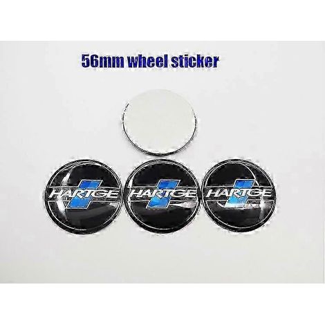 Lot de 4 cache-moyeux de roue Hartge Logo 56 mm pour voiture, accessoires de style et de personnalisation. (1/2)