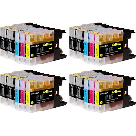 20 Cartouches d'encre Compatible avec Brother LC-1240 LC-1220 pour DCP-J525W DCP-J725DW DCP-J925DW MFC-J430 Series MFC-J5910DW MFC-J625DW MFC-J6510DW MFC-J6710DW MFC-J6910DW (1/5)