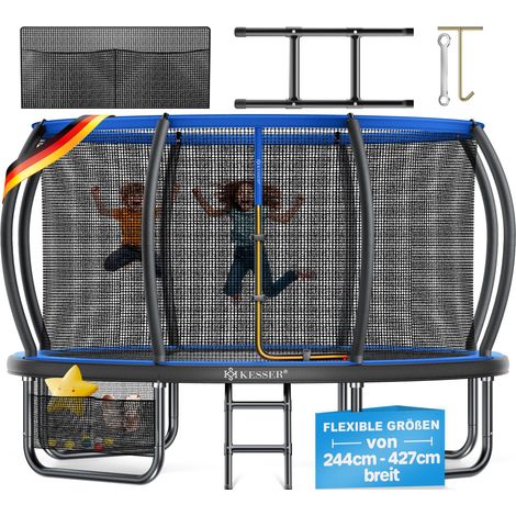 KESSER® Gartentrampolin mit Sicherheitsnetz, GS - Ø 427 cm, Blau (1/5)