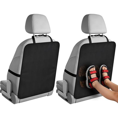 Protection Siège Voiture Enfant 60x45 cm Tapis Anti-Salissures Universel en Tissu Oxford Imperméable Protection Dossier Siège Auto Anti-Coups de Pieds Facile à Nettoyer pour Voiture SUV