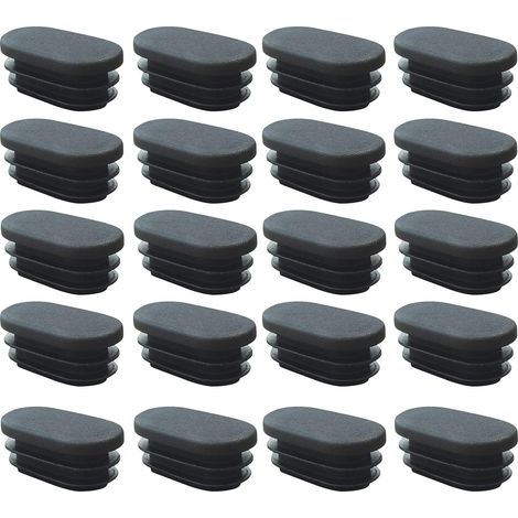 Lot de 20 capuchons ovales pour pieds de chaise - 20 x 40 mm - En plastique - Pour tubes ovales (1/5)