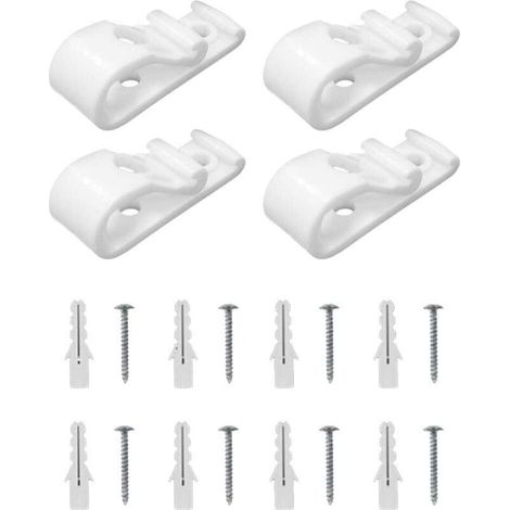 Cordon de chaînette en plastique pour store enrouleur romain, clip de sécurité enfant de type P, adapté aux stores enrouleurs romains verticaux, livré avec 8 vis et 8 poteaux en plastique (blanc). (1/4)