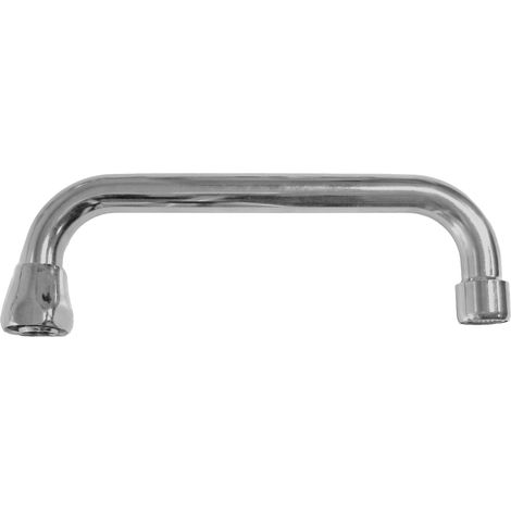 Bagnoclic – Bec pour robinet tige universelle 18 cm – Acier chromé – Raccordement standard 3/4 – Pivotant avec aérateur amovible