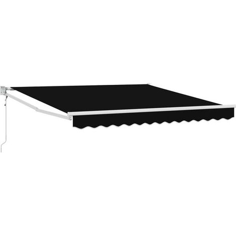 Store banne rétractable noir, 350 x 250 cm, en tissu (1/5)