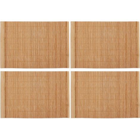 4 Pcs Tapis de table, bambou, antidérapant, imperméable, isolation thermique, cuisine (1/5)