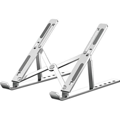 Support réglable pour ordinateur portable avec fonction rehausseur et conception favorisant la dissipation de la chaleur pour améliorer le confort de travail couleur blanche (1/5)
