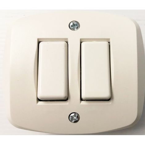 EuroStore07® DOPPIO INTERRUTTORE 2 CONTATTI AUTOPORTANTE IN ABS PER SCATOLA TONDA ME 3 + 9 (1/2)