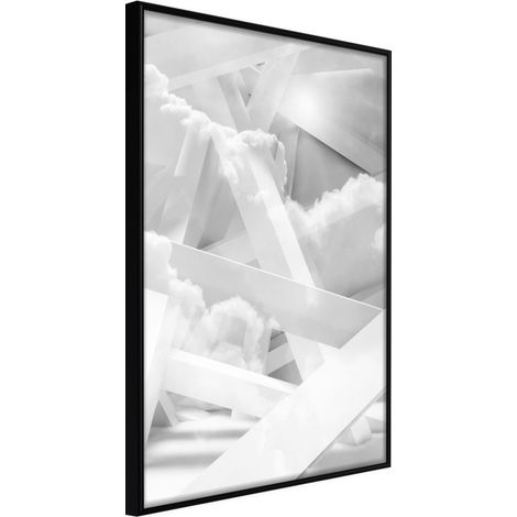 Affiche Murale Encadrée "Scaffold in the Clouds" 21 x 30 cm Noir