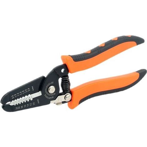 Pince à dénuder et coupe fil Outil à dénuder pour fils solides et toronnés 22 10 AWG,Orange (1/5)