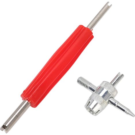 Ventilreparaturset inklusive 120 Ventileinsätzen und 2 Schlüsseln, geeignet für Autos, LKWs, SUVs, Fahrräder und Quads. (1/5)