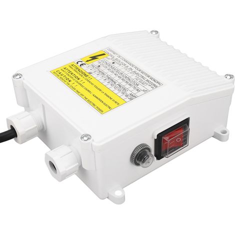 Accessori per pompe per pozzi profondi, quadro di controllo per pompe per pozzi, 370 W, 0,5 CV, 20 Uf, quadro di controllo con interruttore e protezione termica per pompa sommersa (spina UE 220 V)