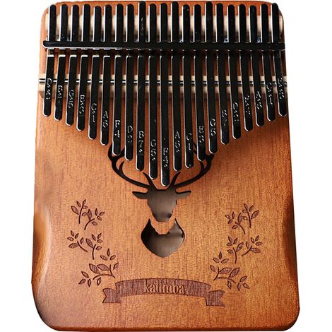 Kalimba - 21 Notes - Bois Naturel - Barres en Acier - Design Ergonomique avec Notes En Relief - Pour Débutants et Enfants - 1 Pièce (1/5)