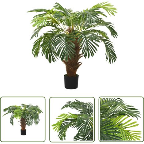 The Living Store Künstliche Palme Cycas mit Topf 90 cm Grün - Künstliche Palme - Cycas-Palme - Palmen - Deko Pflanzen - Zimmerpflanzen (1/5)