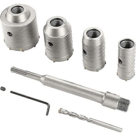 Kit de forets pour béton 30/40/50/65 mm, forets compatibles SDS Plus, forets à percussion ronds Ho QAQ (1/5)