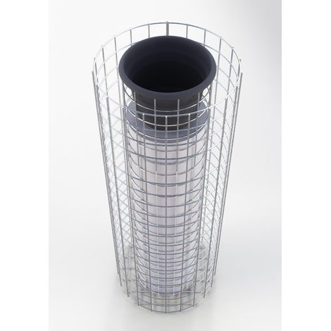 Gabiondeco - Colonne de fleurs ronde. hauteur de 102 cm. diamètre de 37cm. maille de 5x5 cm. galvanisé à chaud . pot inclus - Made in Germany (1/4)