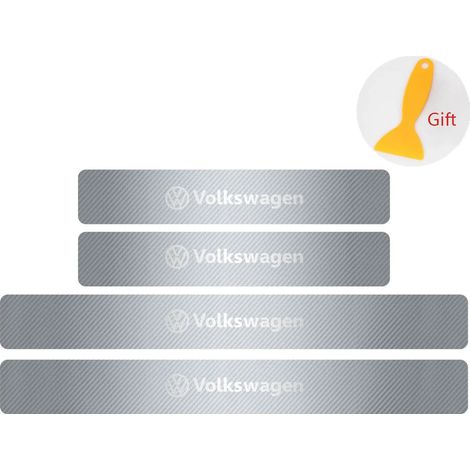 (Pour Volkswagen,argent) 4 protections de seuil de porte en fibre de carbone anti-rayures pour Volkswagen Golf 7,5,4,Passat B6 Mk4 et VW Tiguan Mk7 (1/3)
