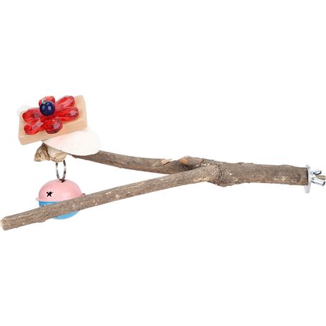 Fourchette à oiseaux en bois naturel, perche, cadre sur pied, poteau de support, perroquet, jouet à mâcher, Cage, accessoires, os de seiche (1/5)