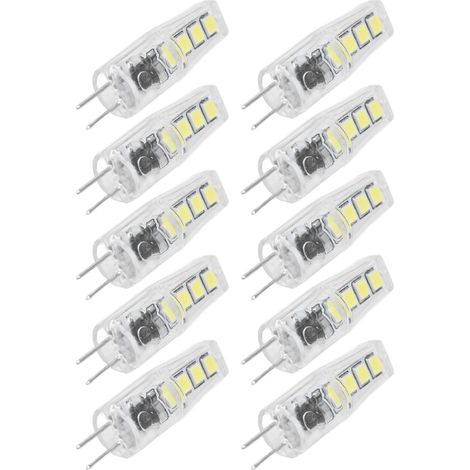 Lot de 10 ampoules LED G4 8 LED 2835 2W, angle de diffusion 360°, 220V, lumière chaude, pour la maison et le bureau (1/5)