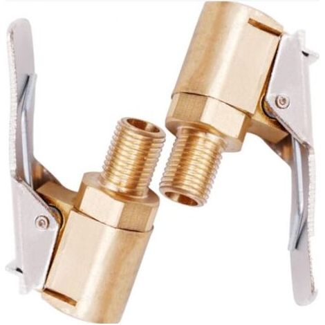 2 Pièce Adaptateur de Valve de Pneu de Voiture, 8 mm Pompe de Embout Laiton Gonflage Valve Clip Pince Connecteur Adaptateur pour Pneu de Voiture ou Camion (1/5)