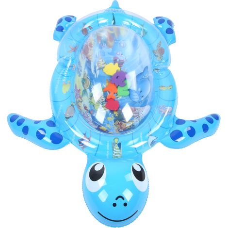 Tapis d'eau gonflable pour bébé en forme de tortue, bleu, épais pour temps sur le ventre (1/5)