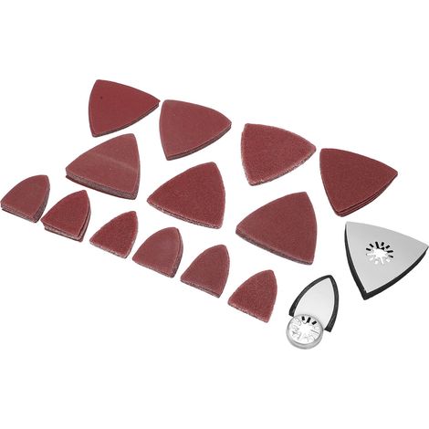 Lot de 10 Patins de Ponçage Triangulaires pour Outil Oscillant, Grains 60/80/120/180/240, Accessoires de Finition et Décapage (1/5)