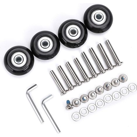 Sollbry Ersatzrollen für Koffer 70 mm x 24 mm, Gummi-Lenkrollen, Lagerreparatursätze, 4er-Set (1/4)