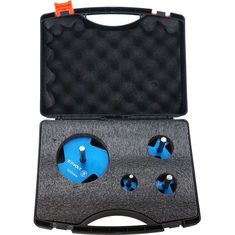 Coffret TIVOLY 4 fraises carbure Ø 32, 40, 50, 100 mm extracteurs de tube PVC 10333270001 (1/3)