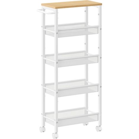 Vasagle – Desserte de cuisine 5 niveaux – Étagère à roulettes en acier – Dimensions 22x45,4x99,6 cm – Capacité 25 kg – Pour petits espaces