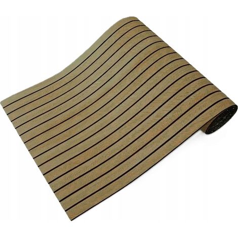 Selbstklebende, dekorative PVC-Platte, glatte, dunkelbraune Lamellen, 280 x 60 cm (1/4)