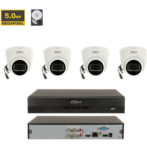 Dahua Kit videosorveglianza HDD 1Tb + 4 Telecamere Dome 5Mp - XVR5104HS-4KL-I3