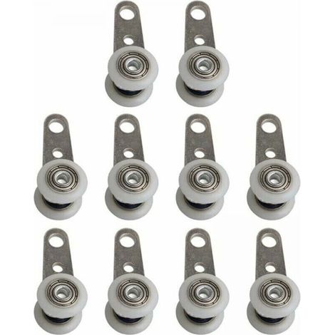 Set di 10 rulli per porte finestre o porte scorrevoli - Metallo e plastica - 4 x 1,9 cm (1/4)