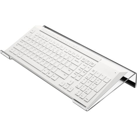 1 Support de clavier incliné, Acrylique transparent, Ergonomique, Plateau souris intégré, Bureau Maison École (1/5)