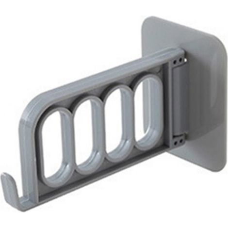 Multifunktionaler Klebehaken-Organizer, 360° drehbar, für Kleidung, Wand, Glas, Grau/Weiß, Tragkraft 5 kg, kein Bohren erforderlich, Kunststoff, Maße 6 x 7,5 cm, 1 Stück