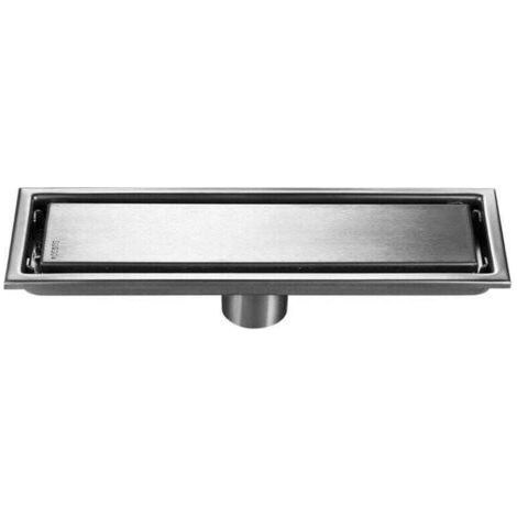 Thickened invisible floor drain 304 stainless steel rectangular brushed surface shower floor drain 10X20cm (1/4)
