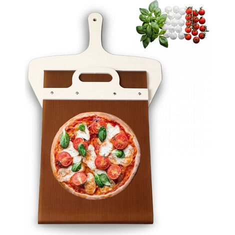 QiMeiTech Pala Pelle à pizza coulissante – La pelle à pizza qui transfère parfaitement la pizza – Pelle à pizza avec poignée pour four intérieur et extérieur (1/5)