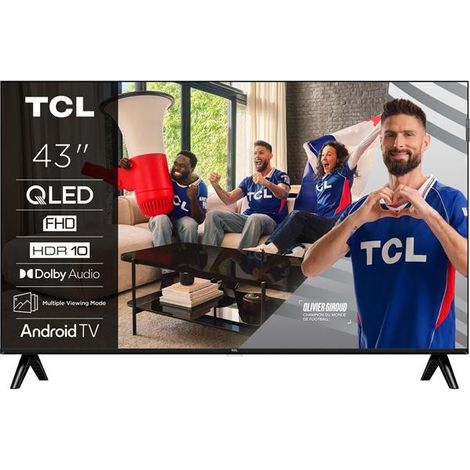 Téléviseur TCL 43S5L 43 pouces QLED Smart TV Android TV Full HD HDR10/HLG Dolby Audio 20 W Noir (1/5)