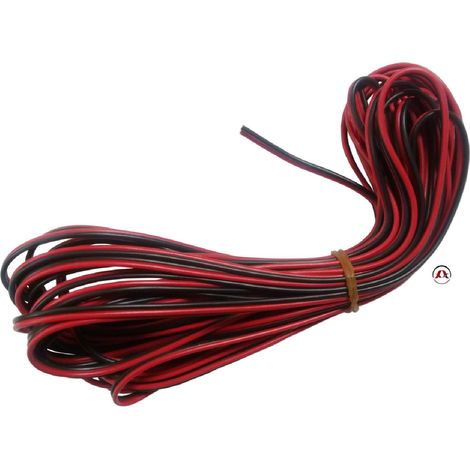 Cable de haut parleur 2x0.5mm2 - 5m - OFC - Rouge noir