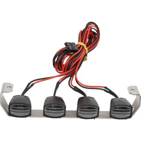 Barre d'éclairage LED tout-terrain pour véhicule radiocommandé 1/10, éclairage pour SCX10, 4 spots carrés - accessoire tuning RC (1/5)