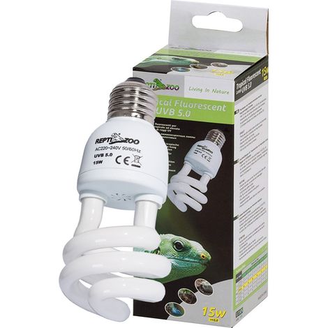 Ampoule compacte 5.0 UVB E27 15W pour reptiles et terrariums tropicaux (1/5)