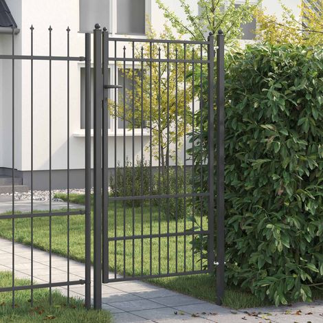 Puerta de cerca HORST 100 x 175 cm Metal Negro Con cerradura