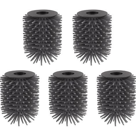 Lot de 5 têtes de brosse WC en silicone pour brosses WC - Hygiéniques, à séchage rapide, flexibles - Taille standard 6,8 x 9 cm (1/5)
