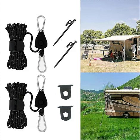 Für 1 Set Wohnwagen-Zelt-Befestigungsset, Camping-Vordach-Windspannseil, Zelt-Windschutzseil, Outdoor-Zeltseile zur Befestigung für FIAMMA Caravan-JXLGV (1/4)