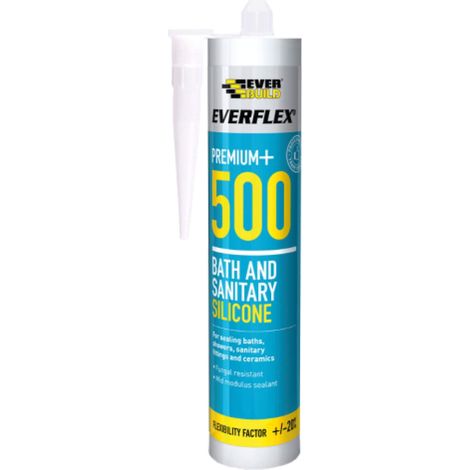 Everbuild 500GREY 500 Bath & Sanitary Silicone Sealant Manhattan Grey 290ml EVB500GY