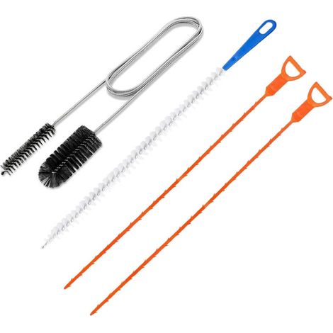 4 Pièces Deboucheur Canalisation Brosse,  Drain Outils de Débouchage Brosse de Nettoyage Deboucheur Tuyauterie Canalisation Outil de Débouchage D'évier Furet Deboucheur