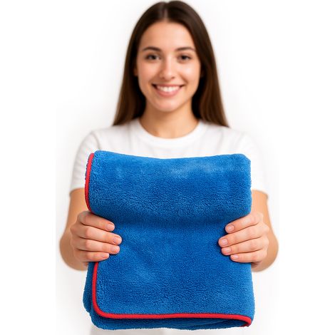 Toalla de microfibra esponjosa para secadora de coche, 90 × 60 cm, 460 g/m² (1/2)