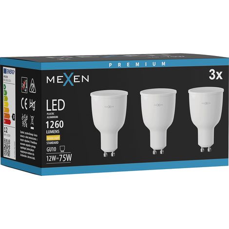 Mexen Nova 3x Ampoule LED GU10, 12W, Chaude - 3000K, 1260 lm - L108-GU10-1230-01x03 (1/5)
